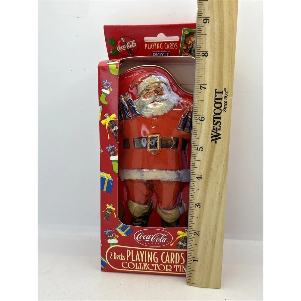 NEW COCA COLA SANTA CLAUS CHRISTMAS‎ PLAYING FACTORY SEALED CARDS 2 DECKS IN TIN